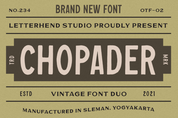 Chopader Font: A Bold Vintage Display Typeface for Campaigns